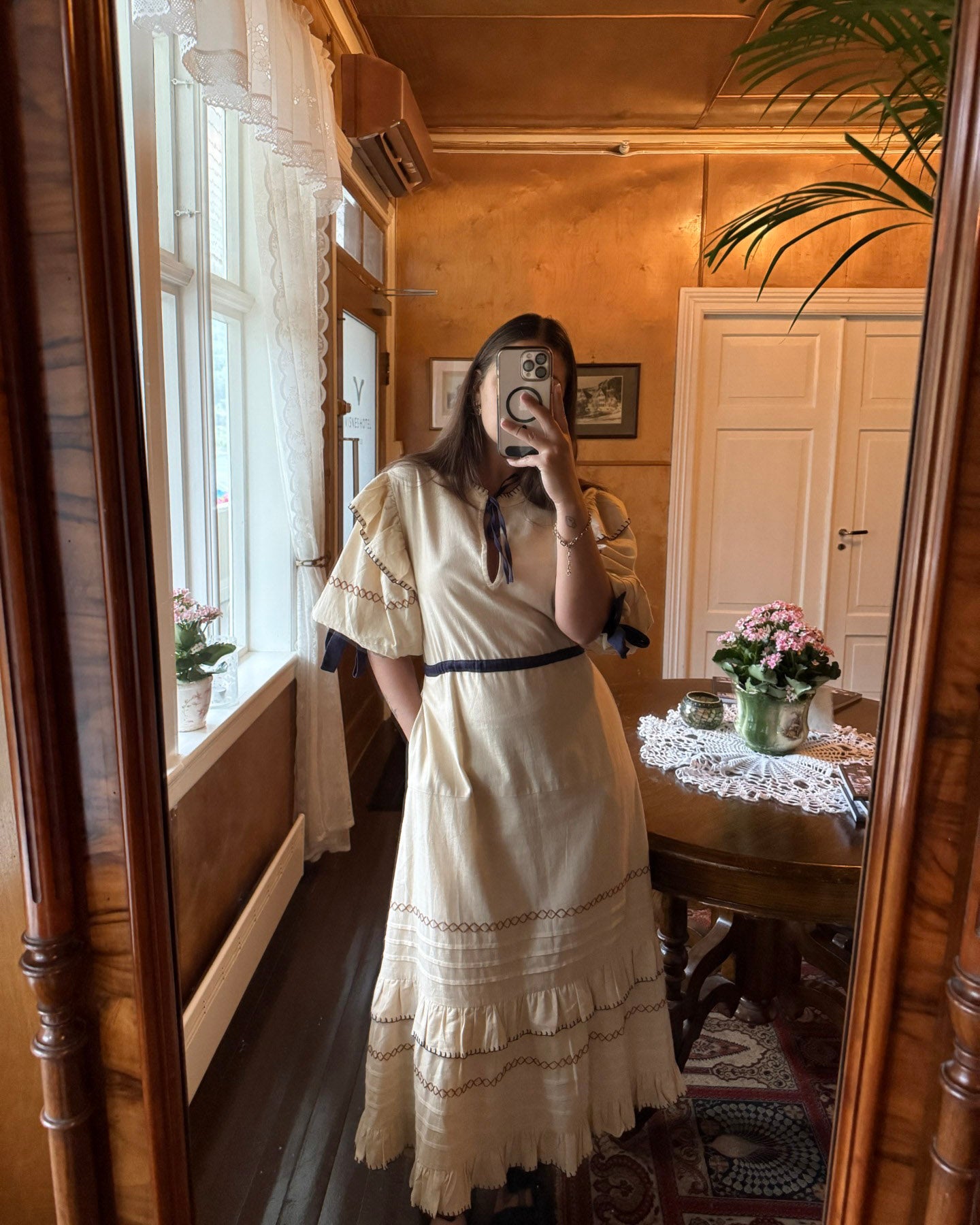 Saphira Dress • Desert Sand - Navy Belt