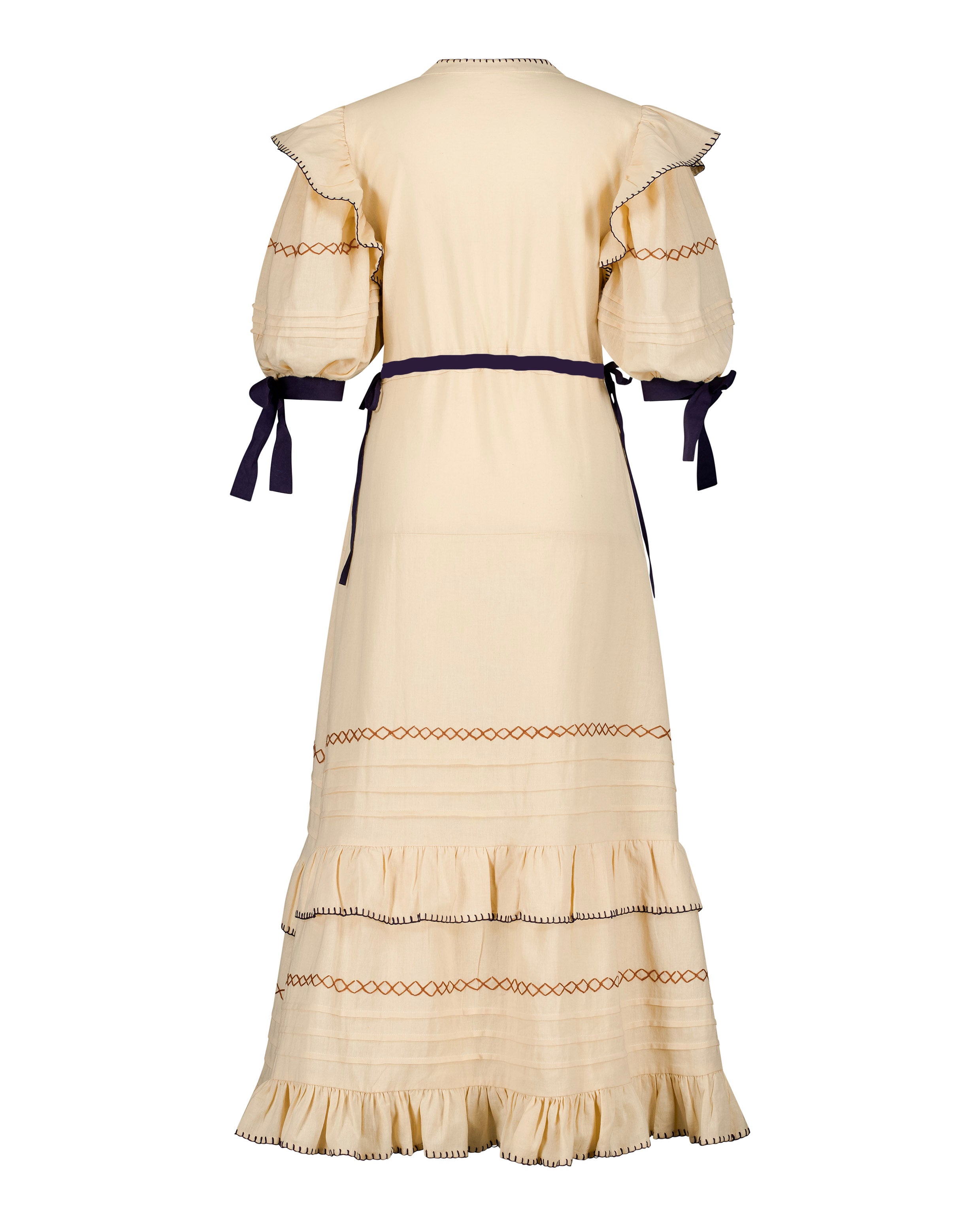 Saphira Dress • Desert Sand - Navy Belt