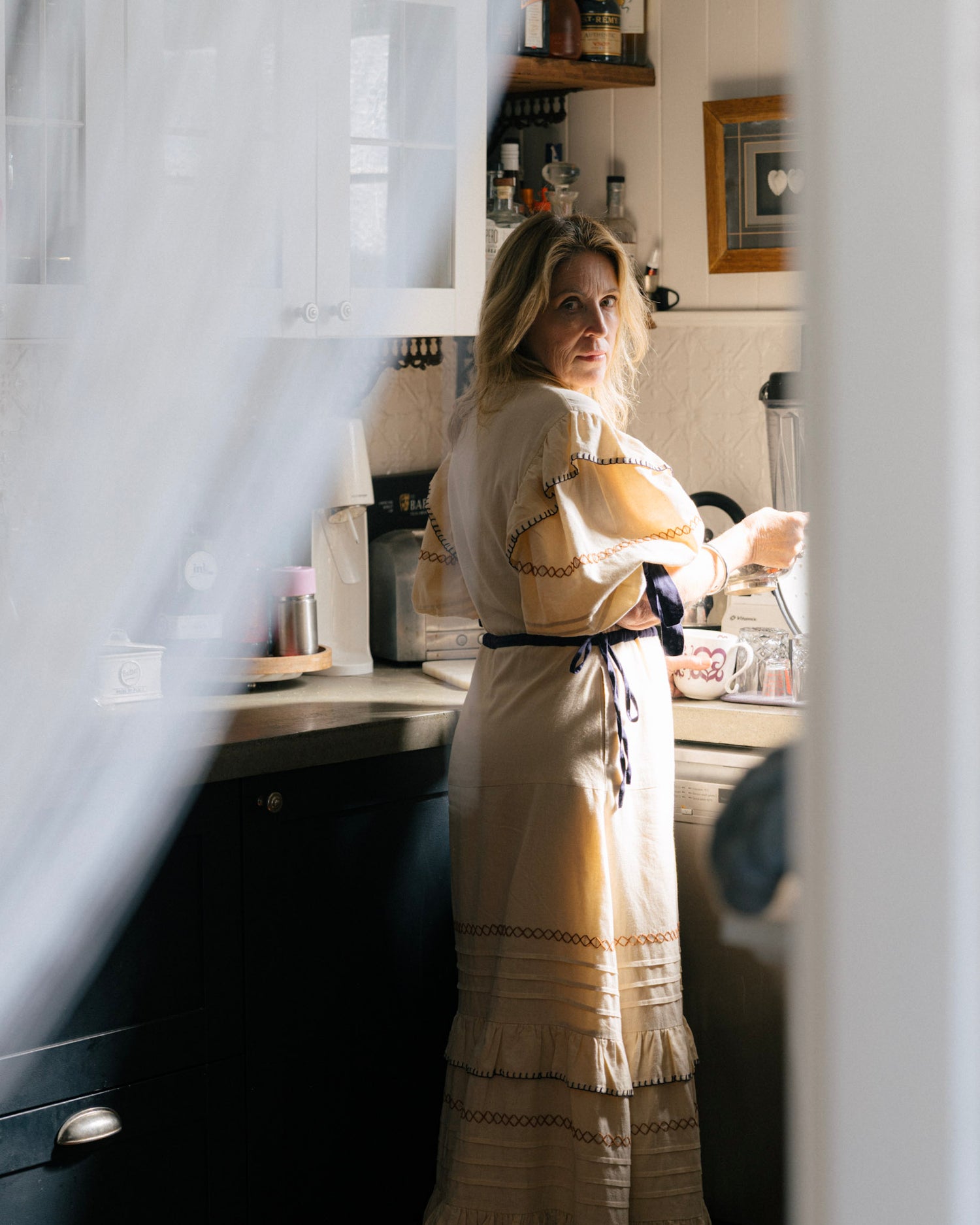 Saphira Dress • Desert Sand - Navy Belt