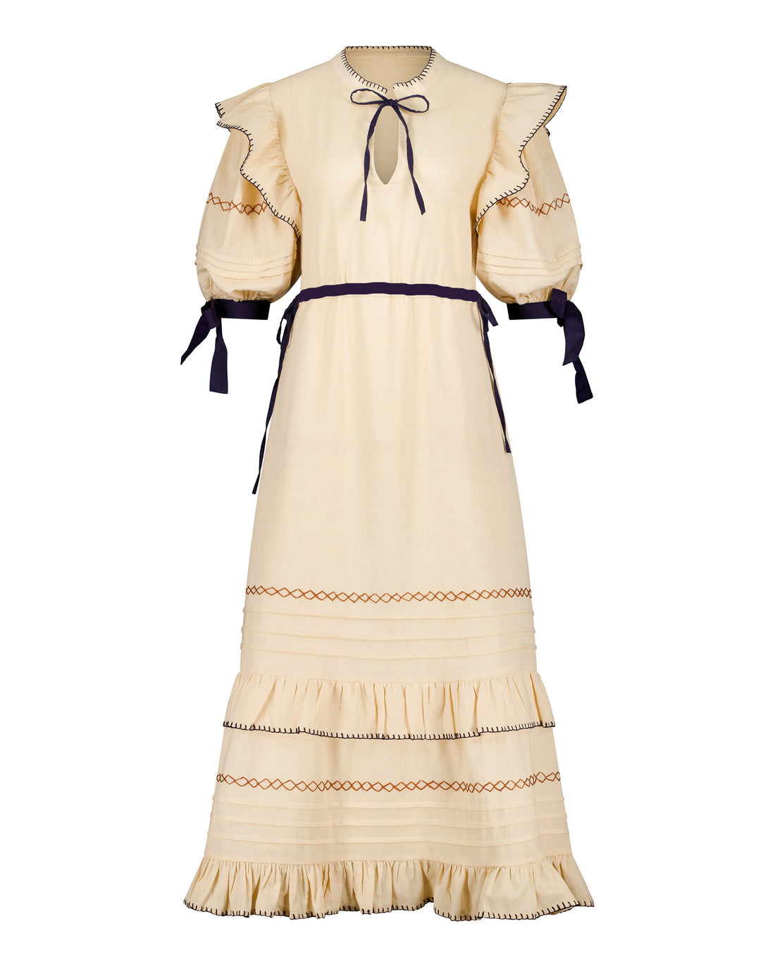 Saphira Dress • Desert Sand - Navy Belt