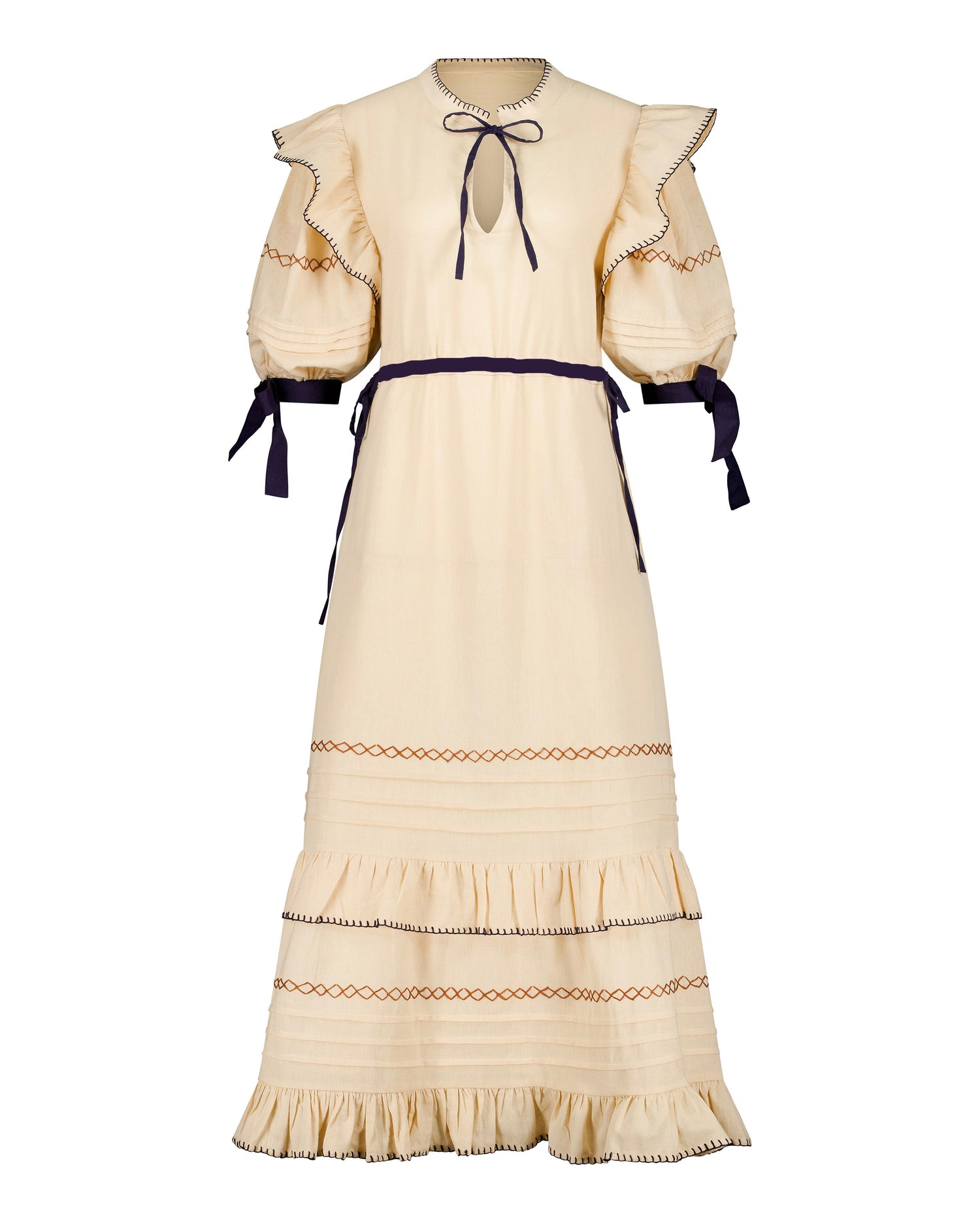 Saphira Dress • Desert Sand - Navy Belt